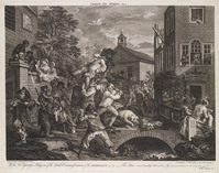 KG 14998
<br/>
Chairing the members uit de prentenserie The humours of an election
<br/>
<em>Hogarth, William (1697 - 1764)</em>